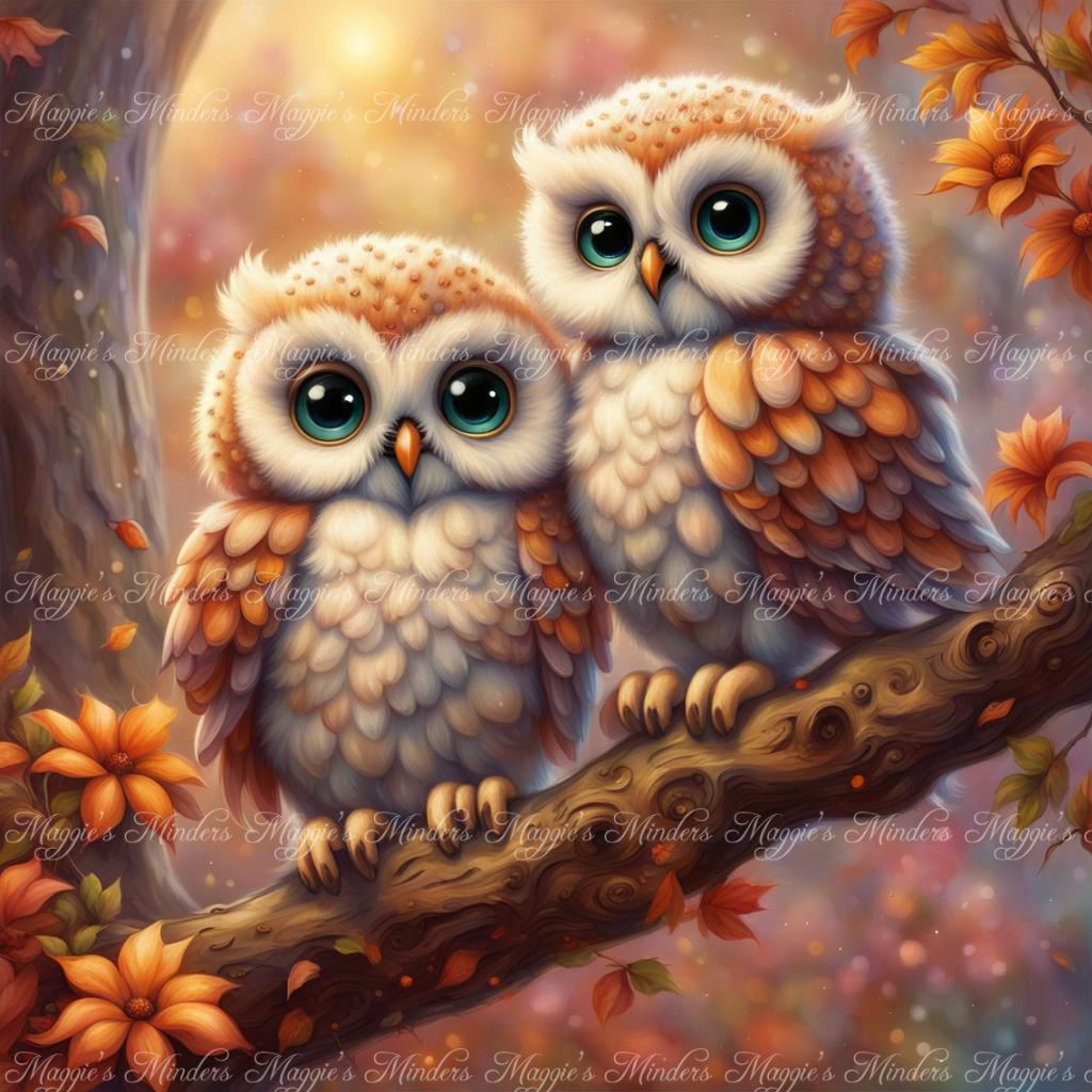 Autumn Owls Full Coverage Cross Stitch Pattern