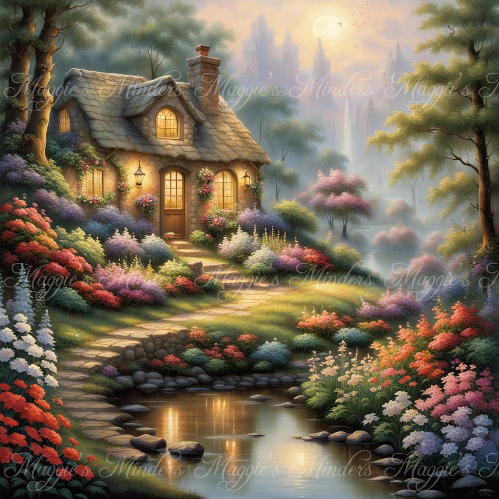 Country Cottage Full Coverage Cross Stitch Pattern