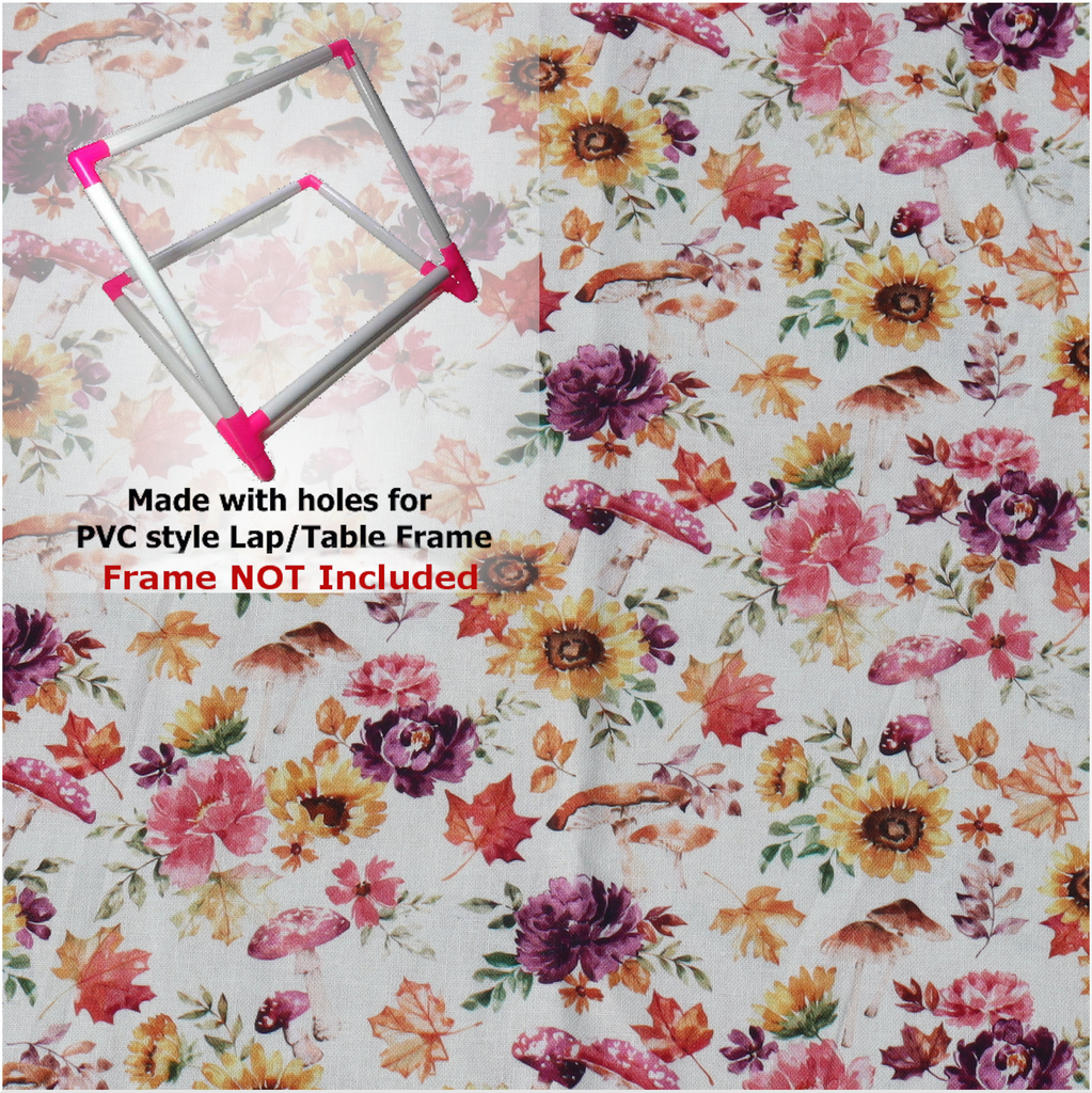 Autumn Floral PVC Lap/Table Frame Grime Guard