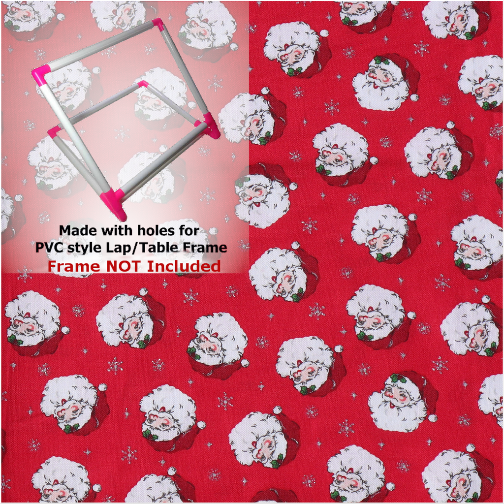 Glitter Santa Faces PVC Lap/Table Frame Grime Guard