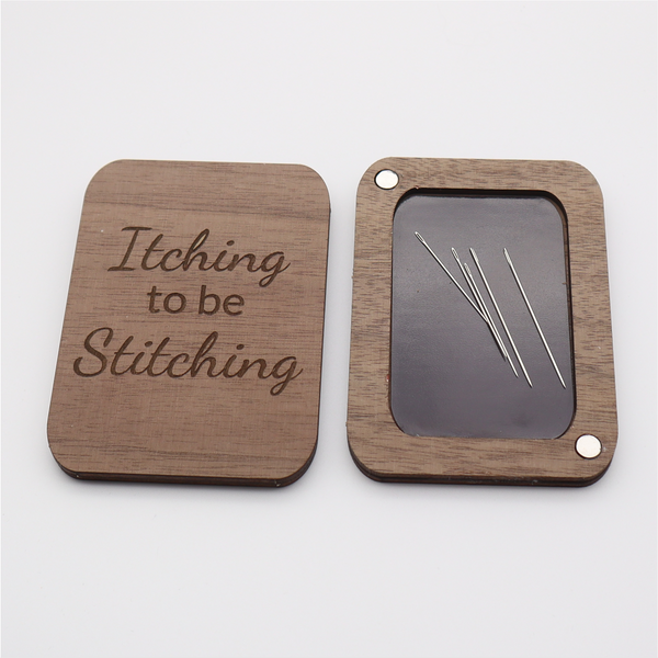 Itching To Be Stitching Engraved Wooden Needle Case/Box