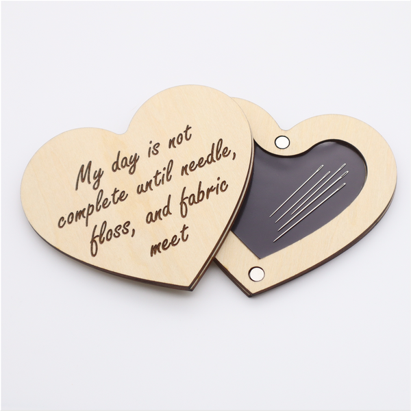 My Day is not Complete Engraved Wooden Needle Case/Box