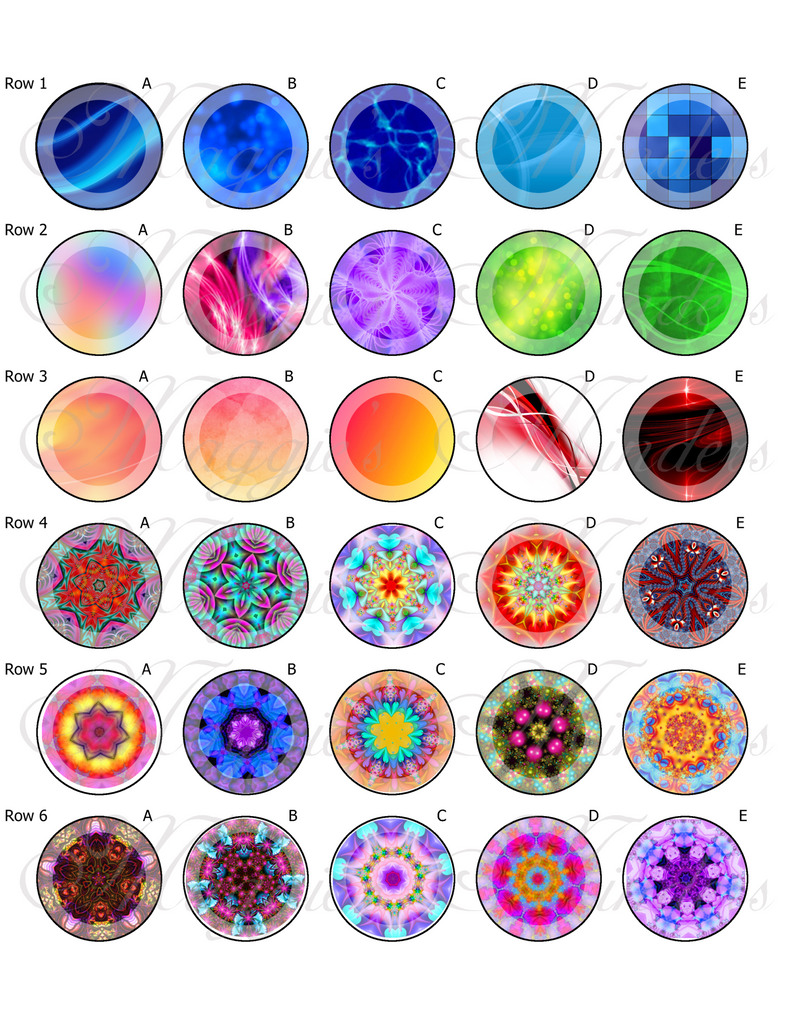 Colorful Abstract Fractal Needle Minder Designs