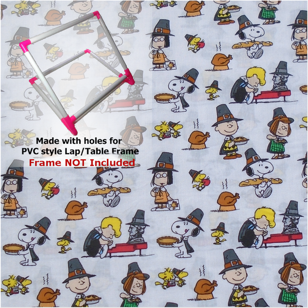 PVC Lap/Table Frame Grime Guard made with Peanuts Thankful Fabric